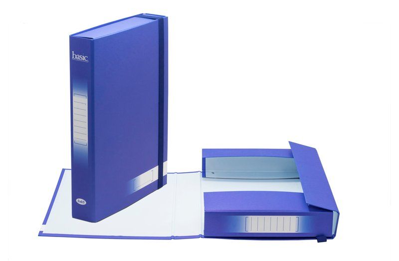 SCATOLA PROGETTI CON ELASTICO BASIC DORSO 5 CM 34X24 BLU