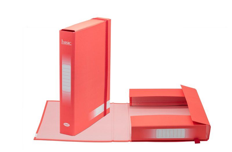 SCATOLA PROGETTI CON ELASTICO BASIC DORSO 5 CM 34X24 ROSSO