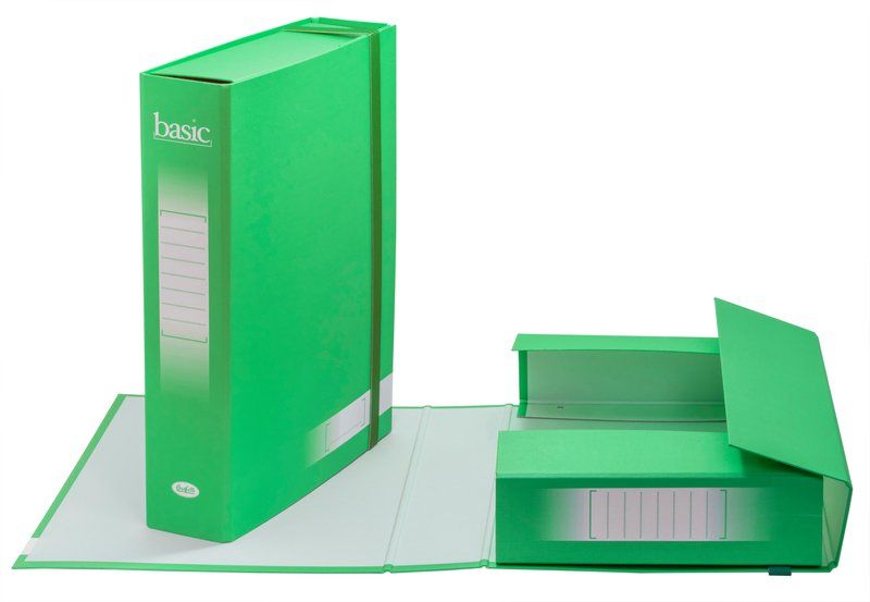 SCATOLA PROGETTI CON ELASTICO BASIC DORSO 7 CM 34X24 VERDE