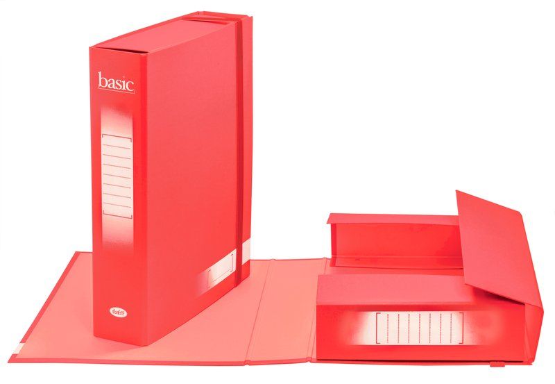 SCATOLA PROGETTI CON ELASTICO BASIC DORSO 7 CM 34X24 ROSSO