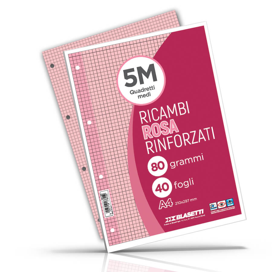 CF 6 PZ 40 FF RICAMBI RINFORZATI ROSA A4 80 GR 5 MM
