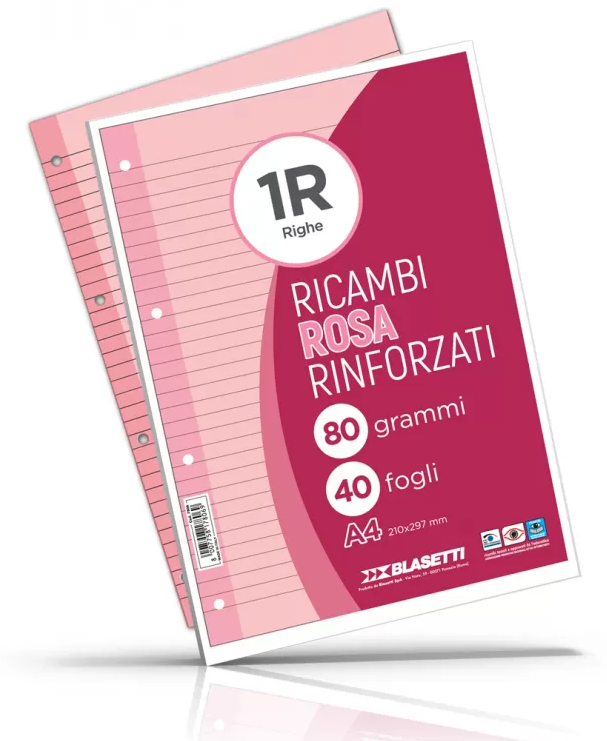 CF 6 PZ 40 FF RICAMBI RINFORZATI ROSA A4 80 GR 1 RIGO