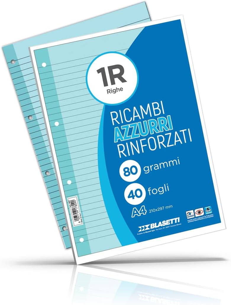 CF6 PZ 40 FF RICAMBI RINFORZATI AZZURRI A4 80 GR 1 RIGO