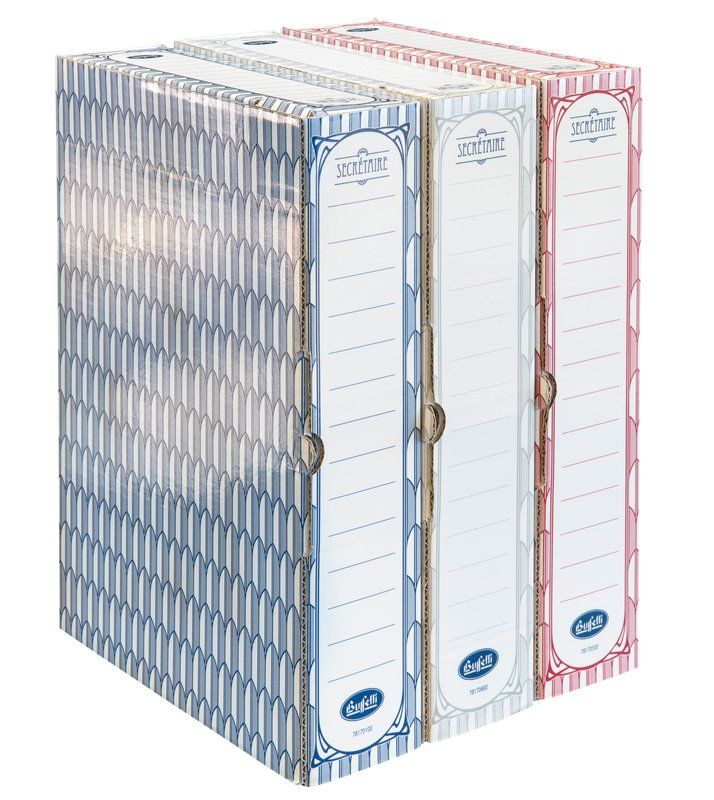 cf 5 pz Scatola con coperchio Secretaire - 47x39x31 cm - blu