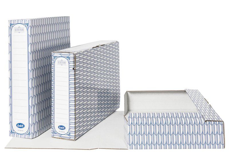 cf 5 pz Scatola con coperchio Secretaire - 47x39x31 cm - blu