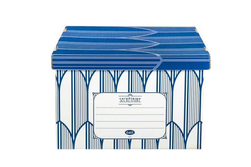 cf 5 pz Scatola con coperchio Secretaire - 47x39x31 cm - blu