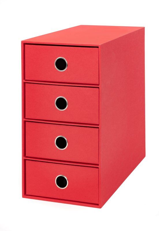 SCATOLA 4 CASSETTI LIVING 17 5X25X32 CM ROSSO