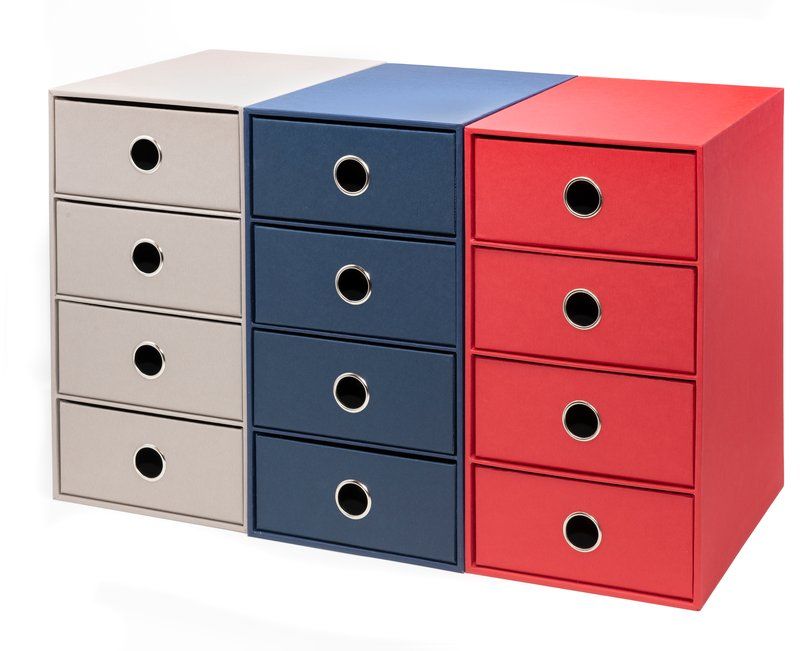 SCATOLA 4 CASSETTI LIVING 17 5X25X32 CM ROSSO