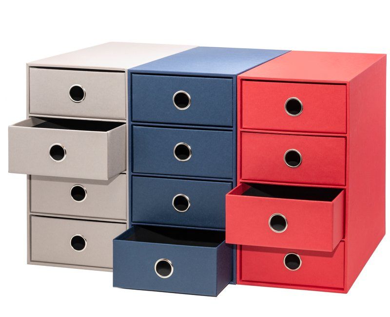 SCATOLA 4 CASSETTI LIVING 17 5X25X32 CM ROSSO