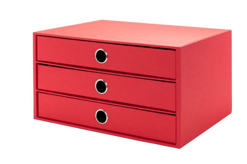 SCATOLA 3 CASSETTI A4 LIVING 34 3X25X18 5 CM ROSSO
