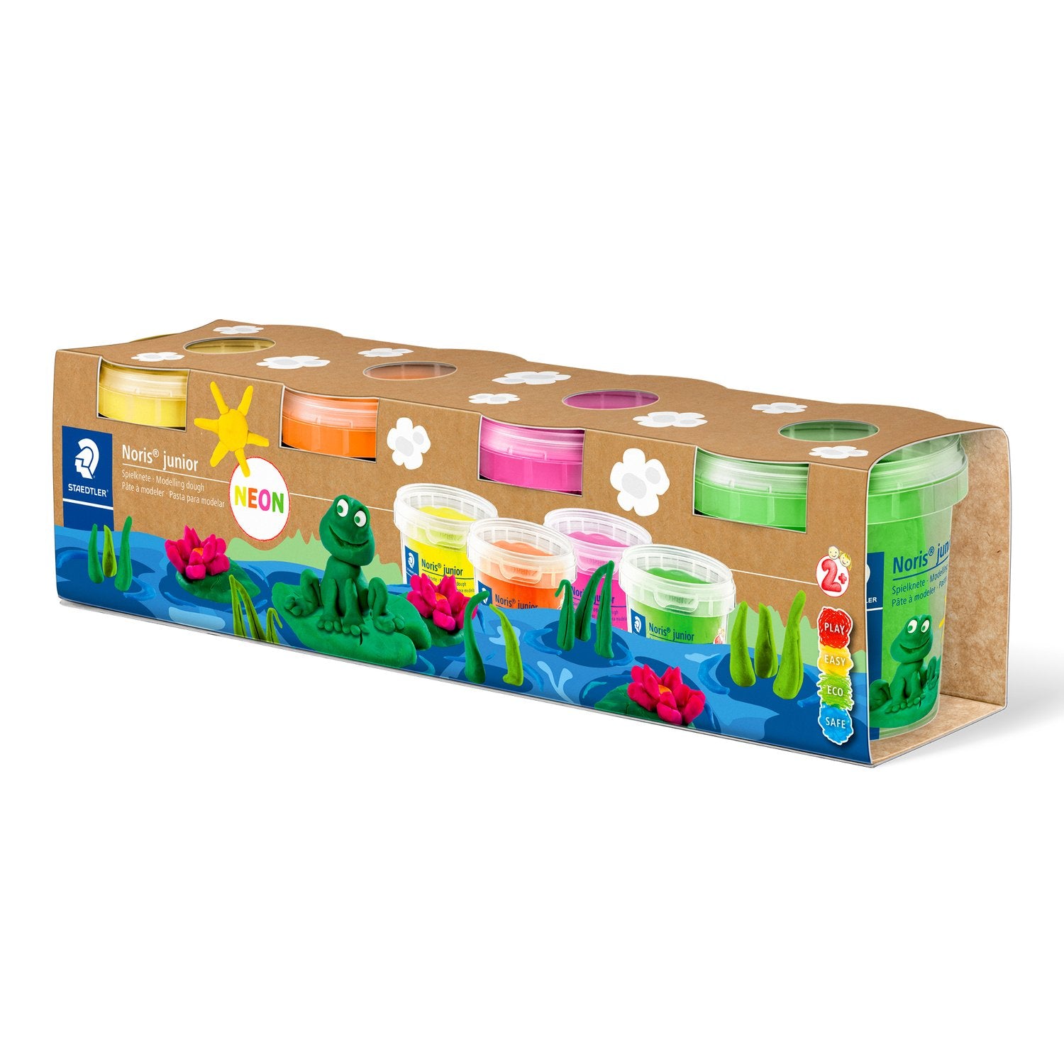 Noris junior 813 Neon Colours - Set di 4 vasini da 130 g