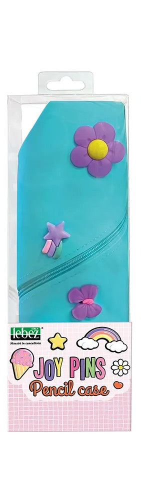 LEBEZ SPRING 25 ASTUCCIO IN SILICONE JOY PINS AZZURRO