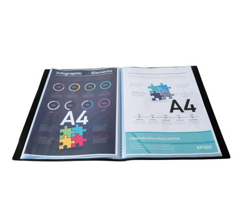 Porta Listino Opak in PPL - A4 200 Facciate - Nero