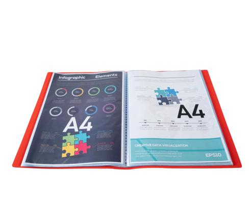 Porta Listino Opak In PPL A4 - 200 Facciate - Rosso