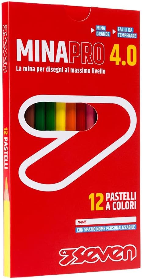 Seven Mina Pro 4.0 Set Matite Colorate - Scatola da 12 pz
