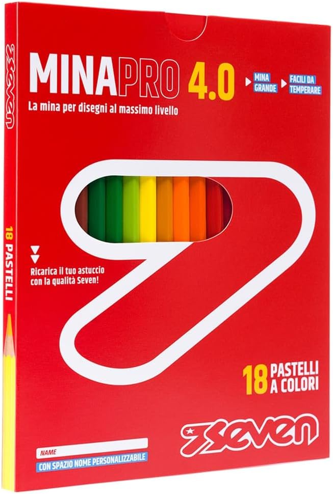Seven Mina Pro 4.0 - Set Matite Colorate - Scatola 18 Pz.