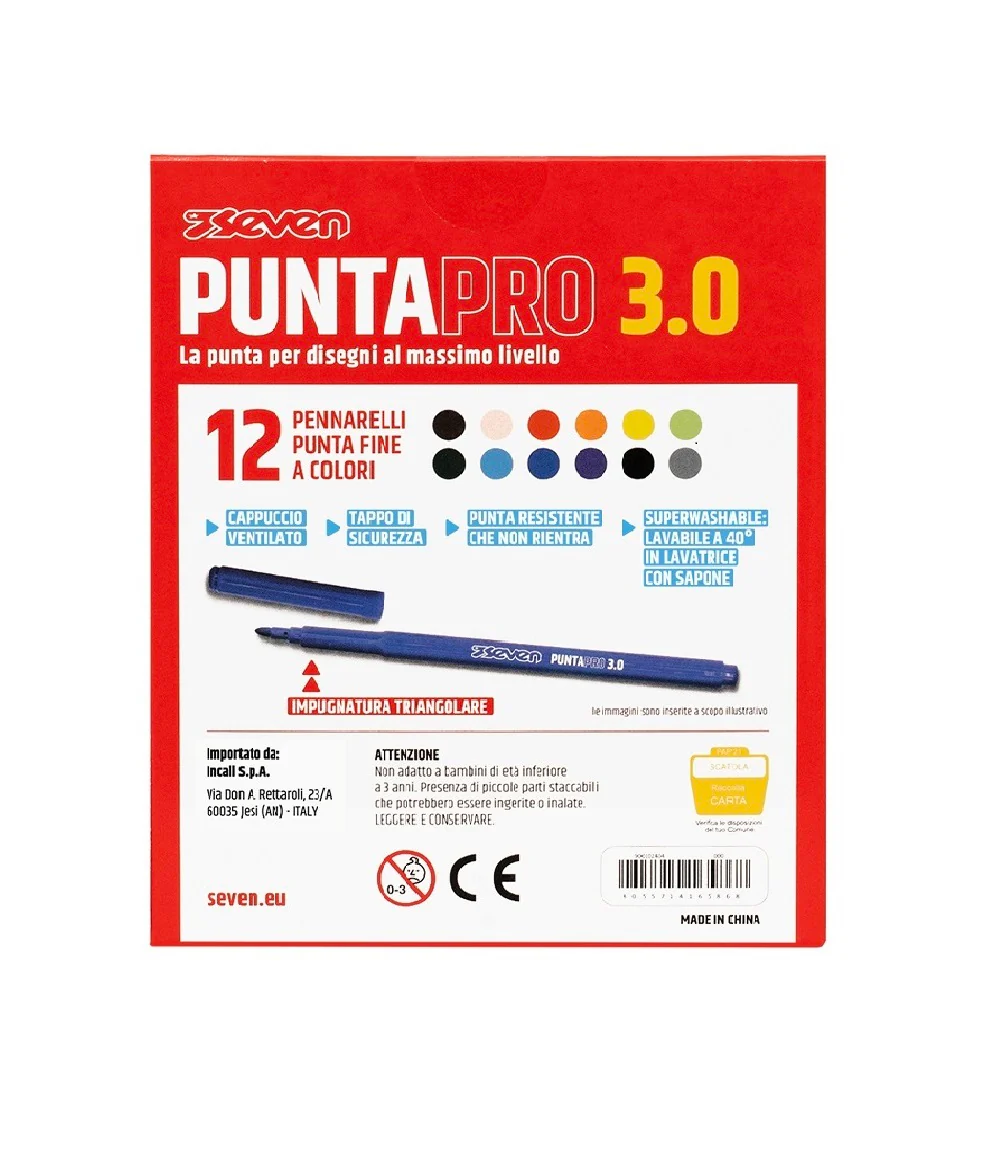 12 Pennarelli Seven® Punta Pro 3.0