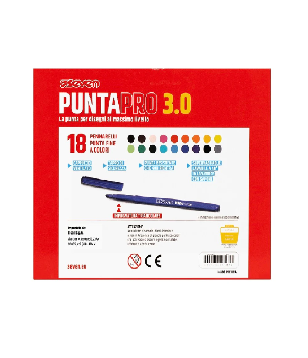 18 Pennarelli Seven® Punta Pro 3.0