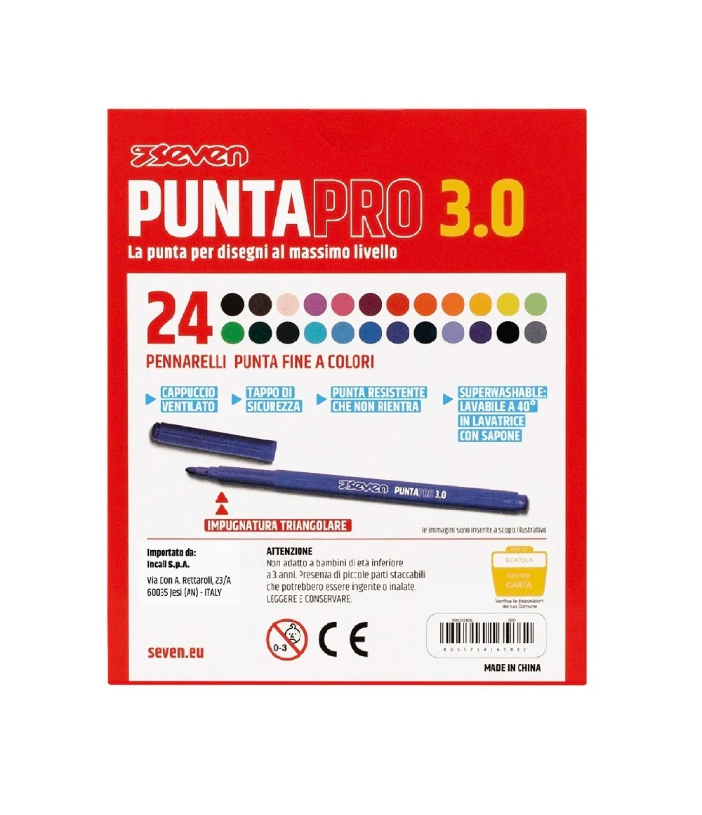 24 Pennarelli Seven® Punta Pro 3.0