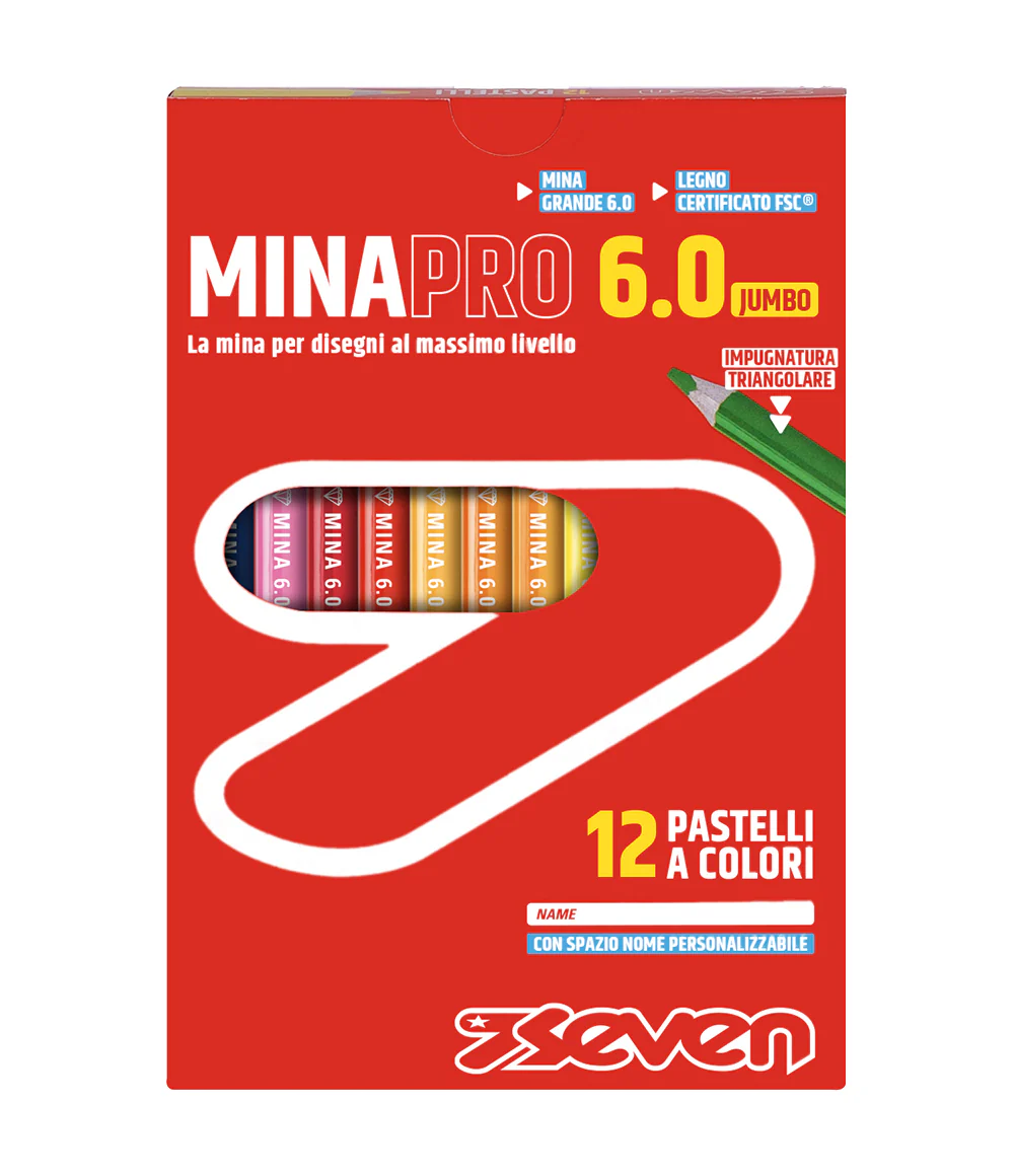 12 Pastelli a Colori Seven® Mina Pro 6.0