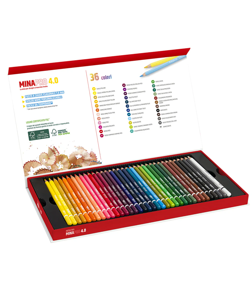 Seven® - 36 Pastelli a Colori Mina Pro 4.0