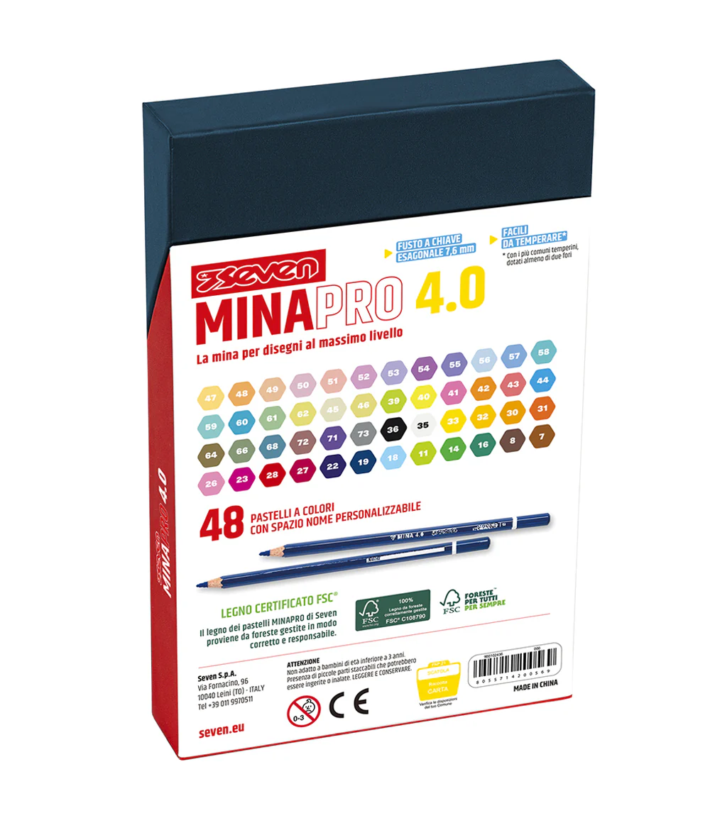 Seven® - 48 Pastelli Mix a Colori Mina Pro 4.0