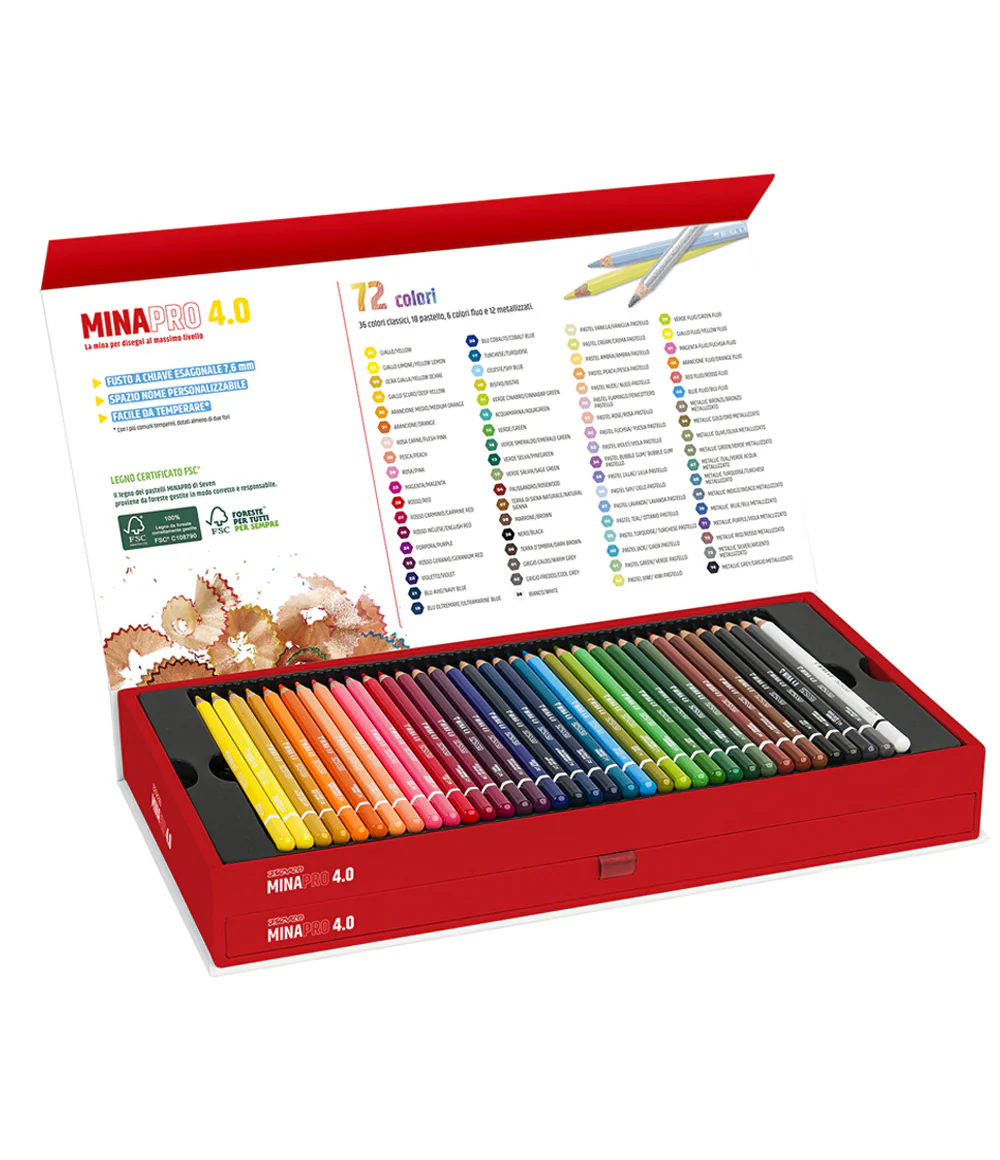 Seven® - 72 Pastelli Mix a Colori Mina Pro 4.0