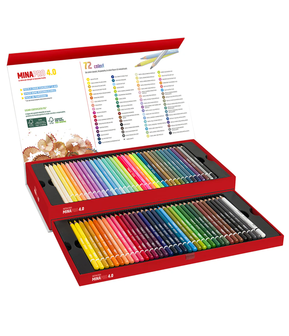 Seven® - 72 Pastelli Mix a Colori Mina Pro 4.0