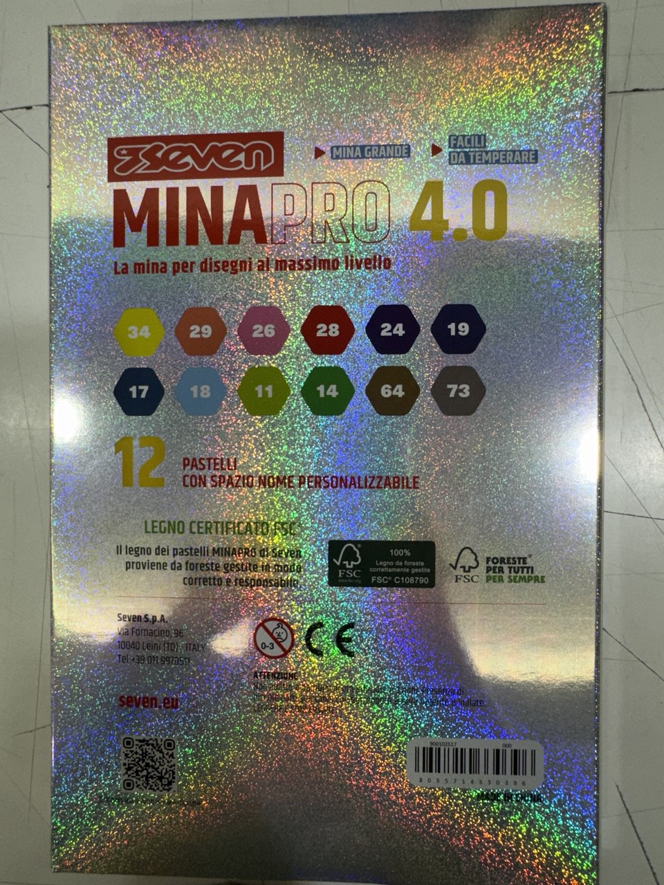 SEVEN - MINAPRO 4.0 12 PASTELLI CON FUSTO BRILLANTINATO