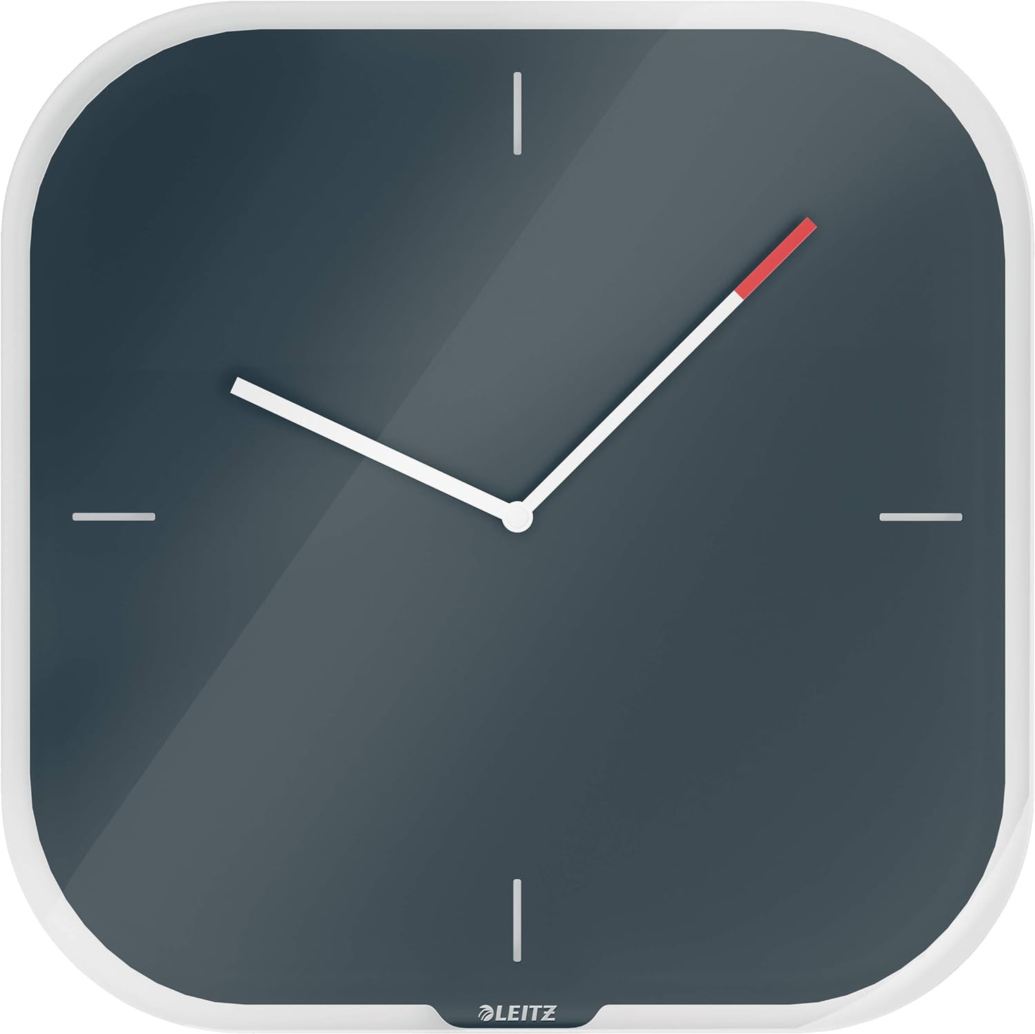 Leitz Cosy Orologio da parete silenzioso in vetro grigio