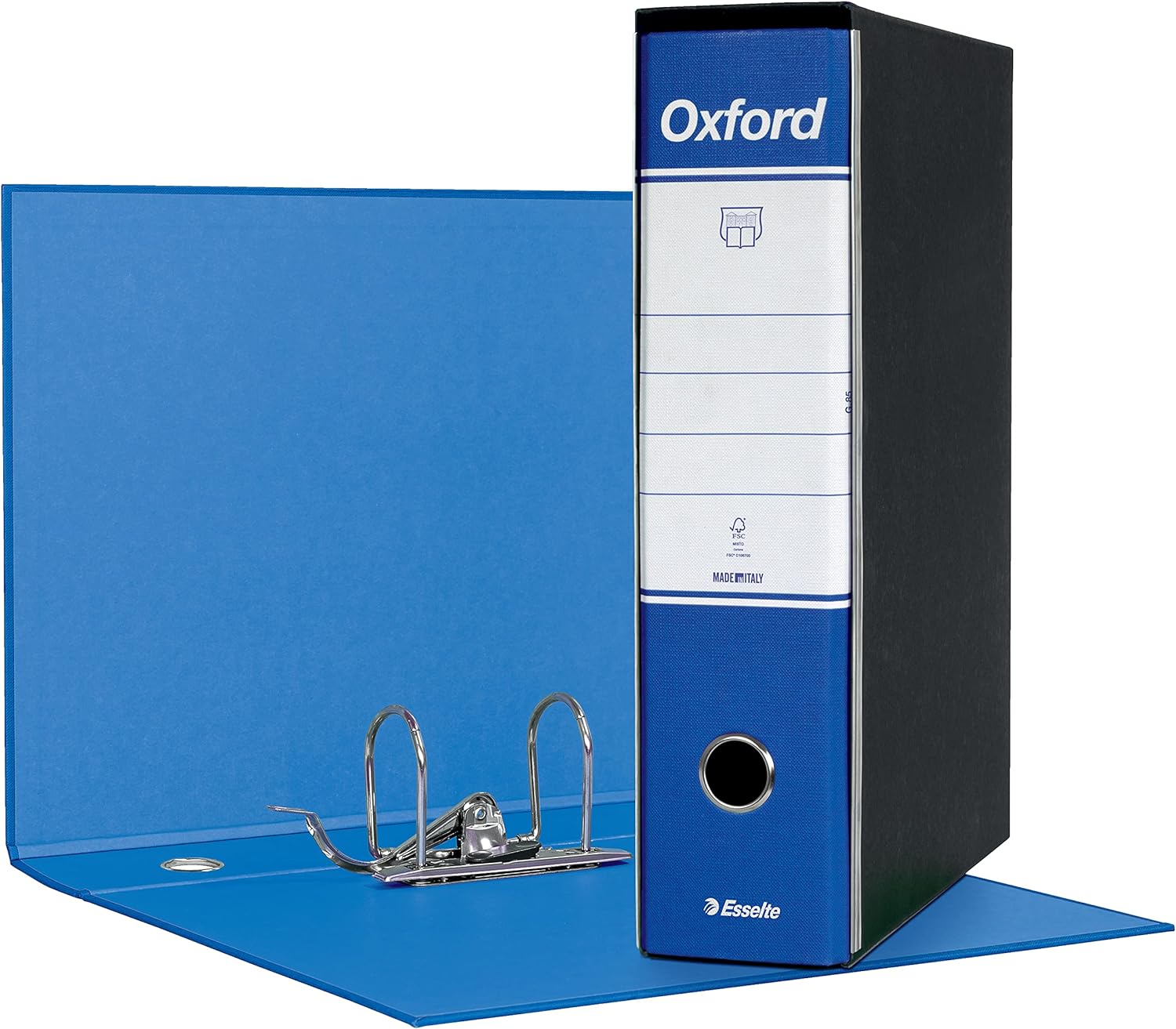 Registratori in cartone con custodia OXFORD BLU DORSO 8