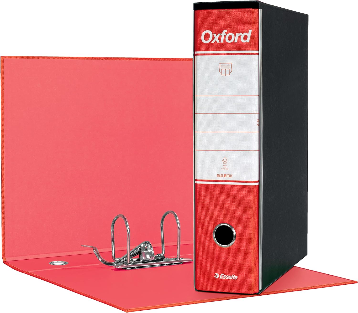 Registratori in cartone con custodia OXFORD rosso dorso 8
