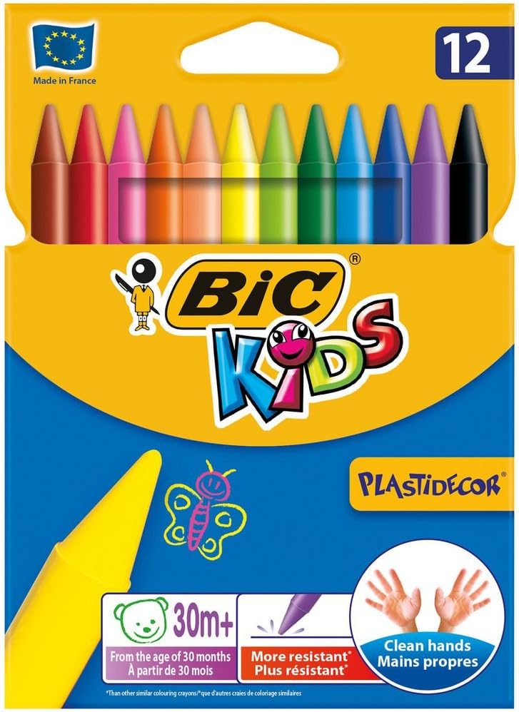 CF 12 PZ Pastelli a cera Bic Kids Plastidecor