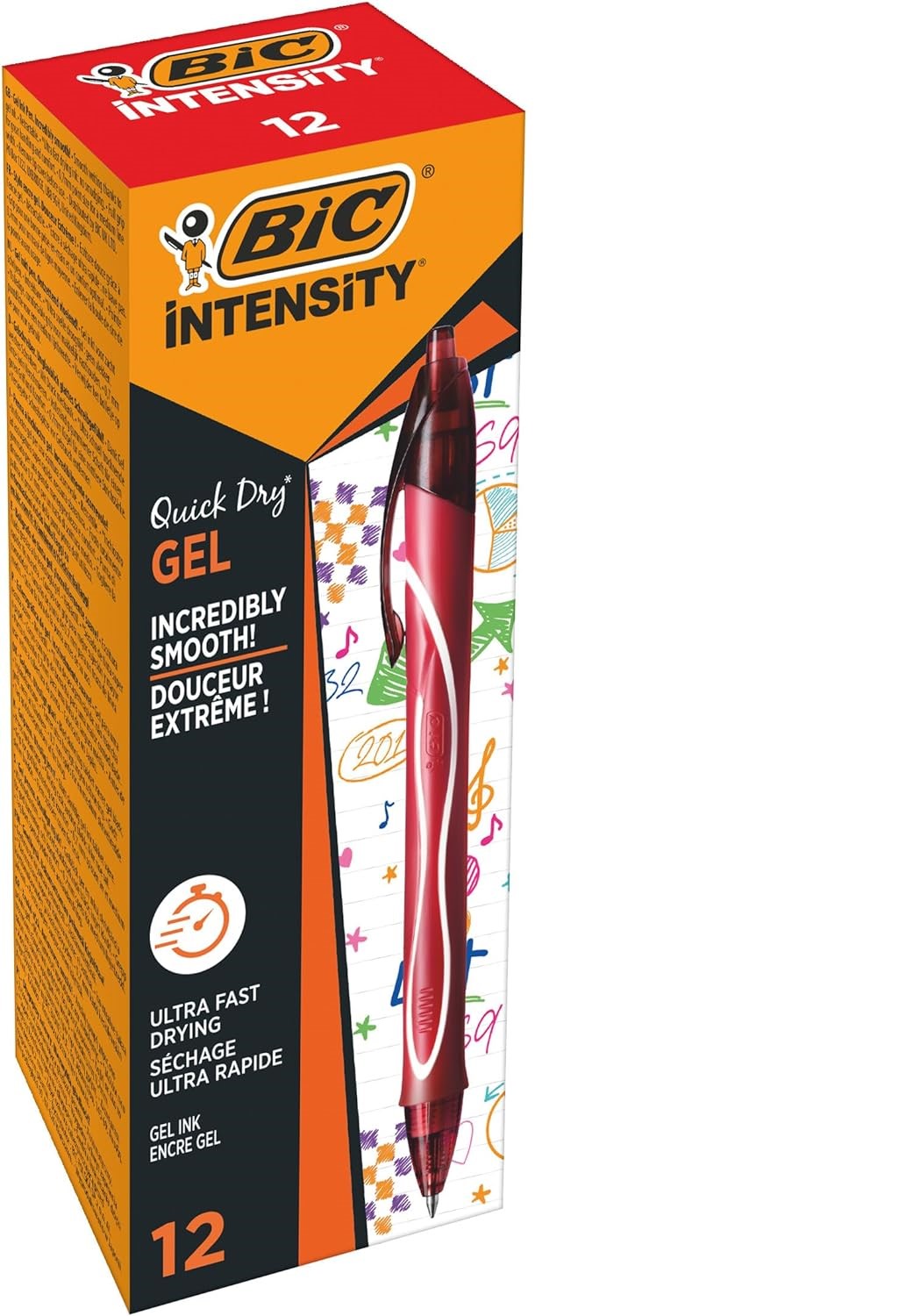 CF 12 PZ PENNA BIC GEL-OCITY QUICK-DRY 0.7 MM ROSSO