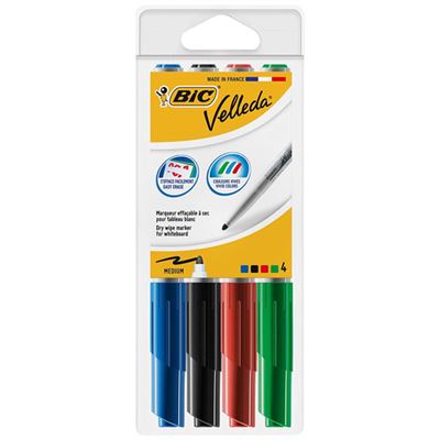 CF 4 PZ Marcatori Per Lavagne Bic Velleda Col Assortiti