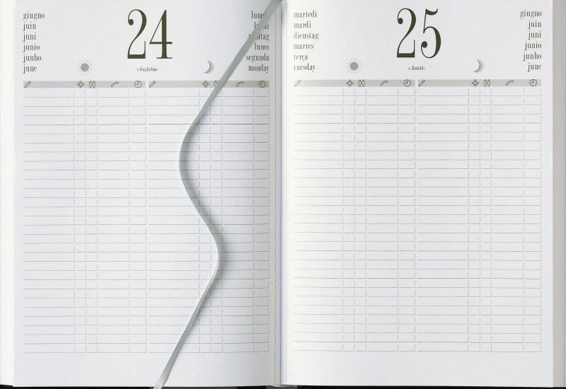 Agenda giornaliera 12 mesi per ristoranti 2026 - Nero