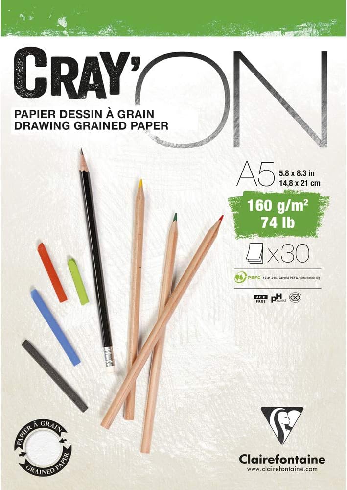 CRAY'ON BLOCCO DISEGNO GRANA FINE 160GR - A5