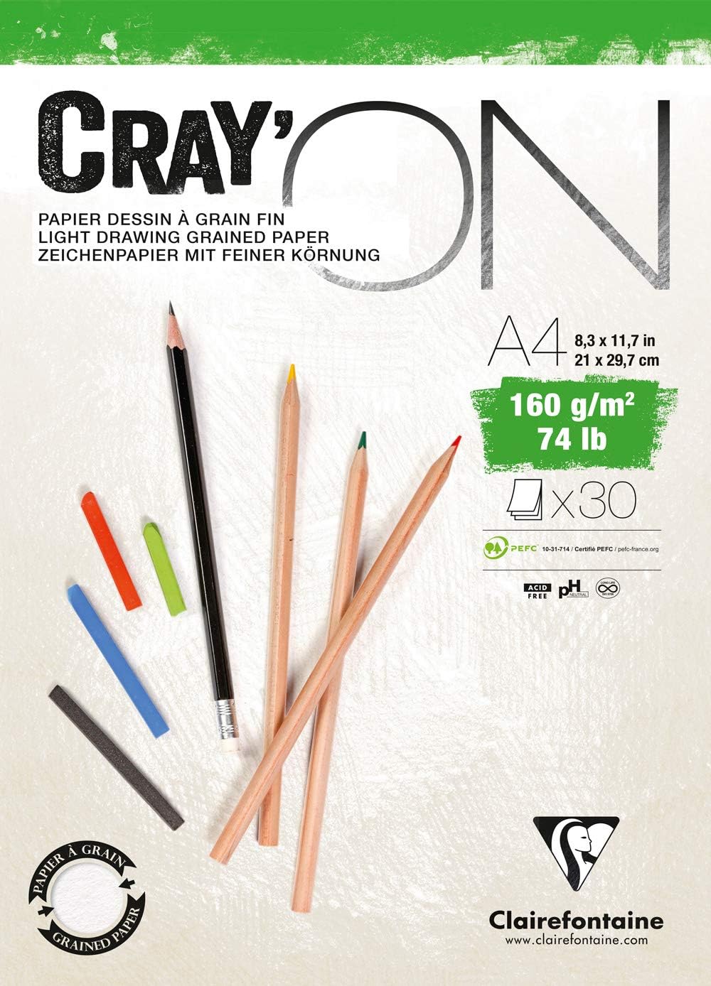 CRAY'ON BLOCCO DISEGNO GRANA FINE 160GR - A4