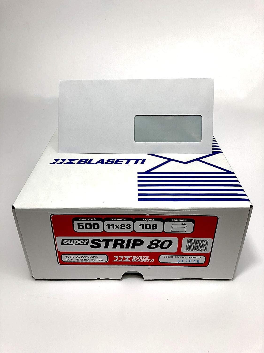 CF 500 PZ BUSTE STRIP 80 CON FINESTRA 11X23