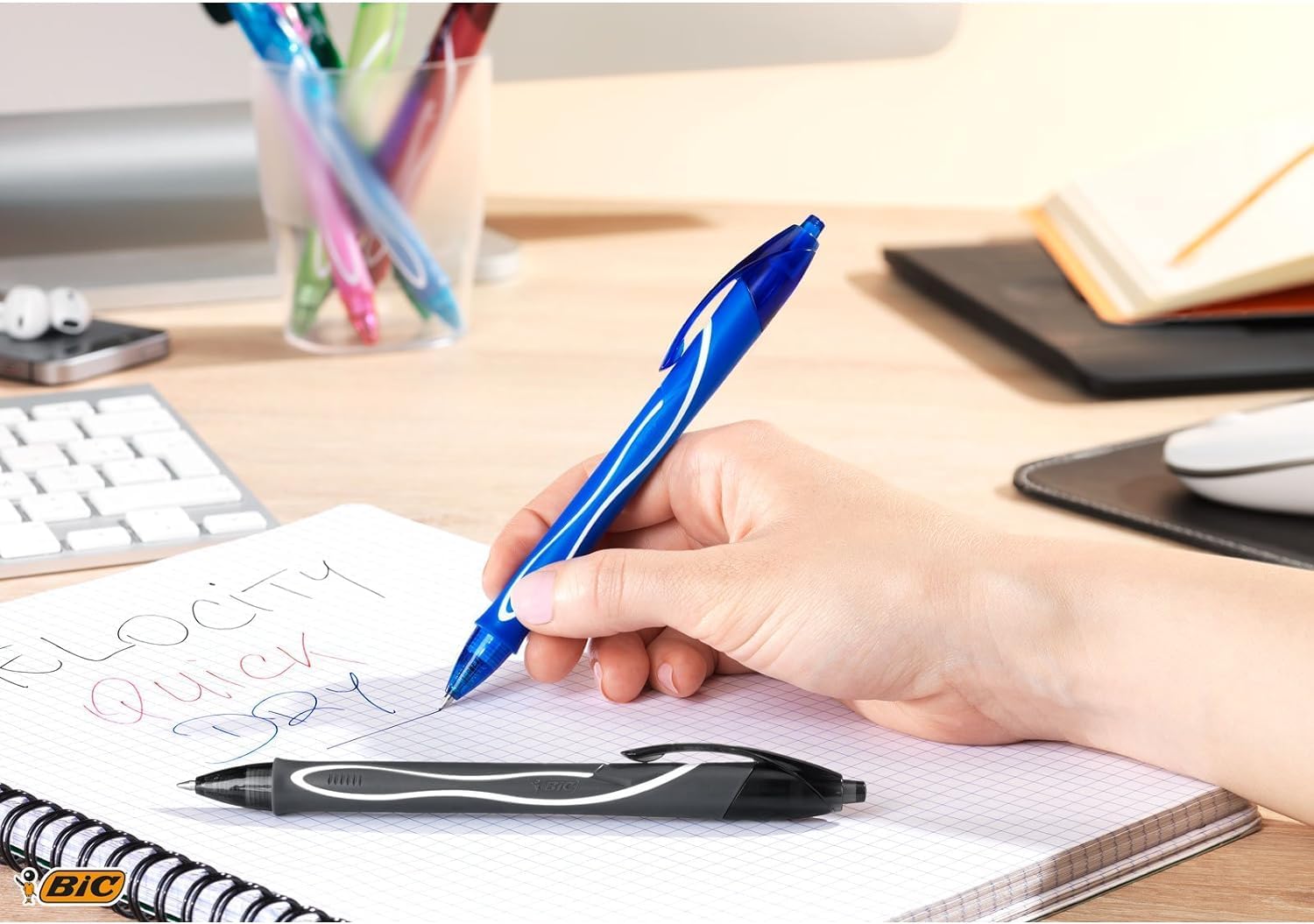 PENNA BIC GEL-OCITY QUICK-DRY 0.7 MM BLU