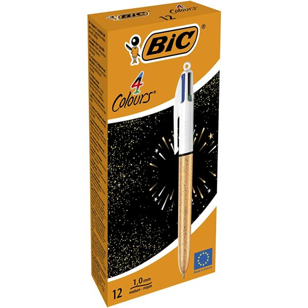 PENNA A SFERA BIC 4 COLOURS CHAMPAGNE GOLD