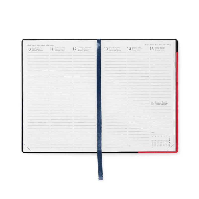 Agenda settimanale 12 mesi 2025 media Radiant Red