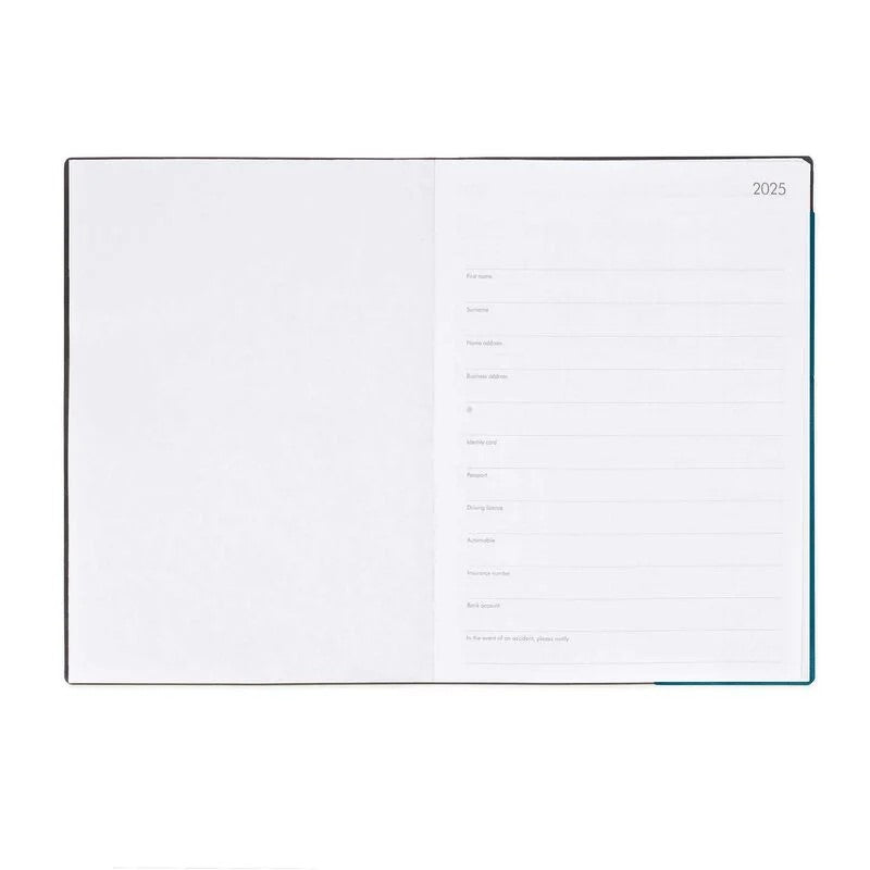 Agenda 12 mesi Settimanale & Giornaliera Grande Teal Blue