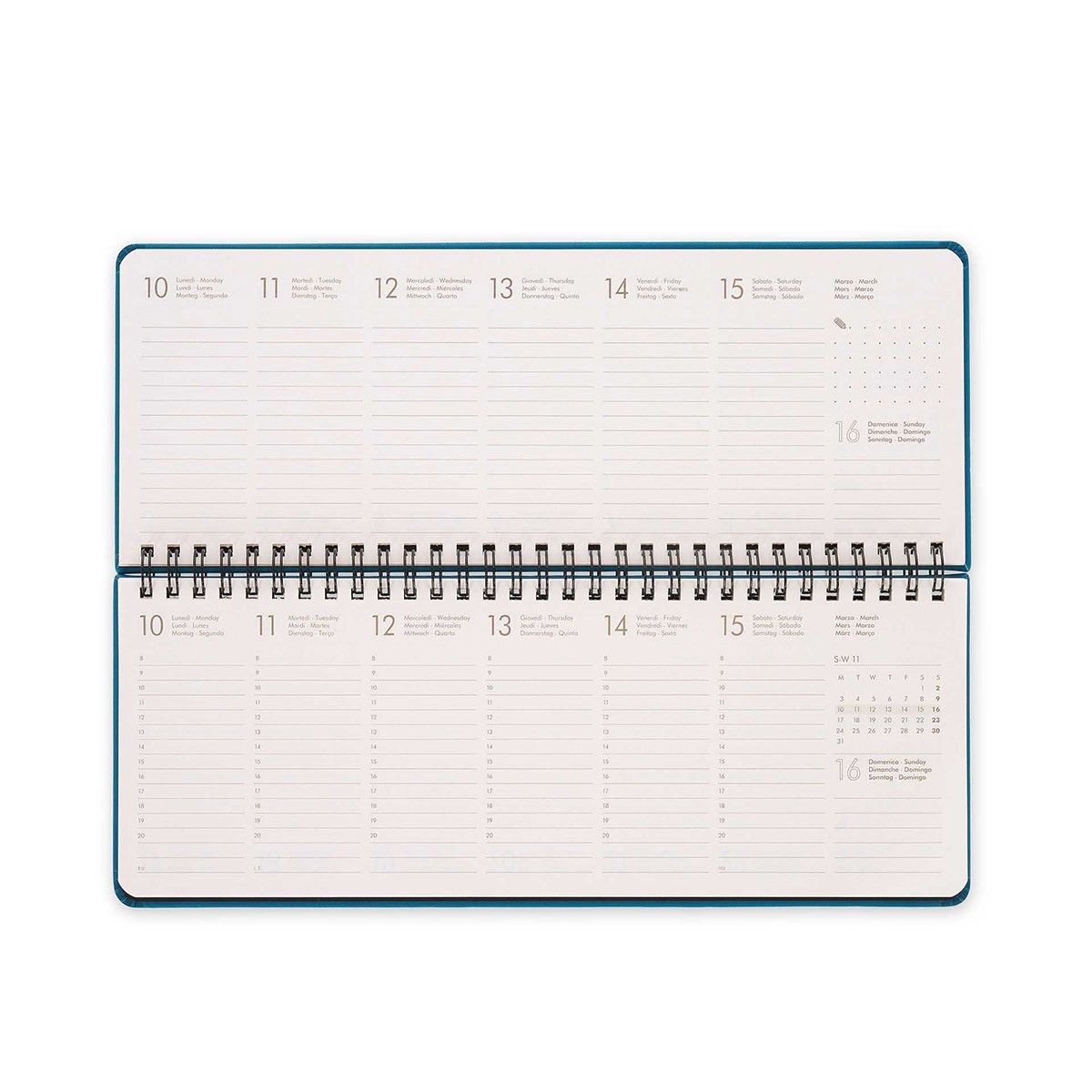Agenda da scrivania 12 mesi 2025 Teal Blue