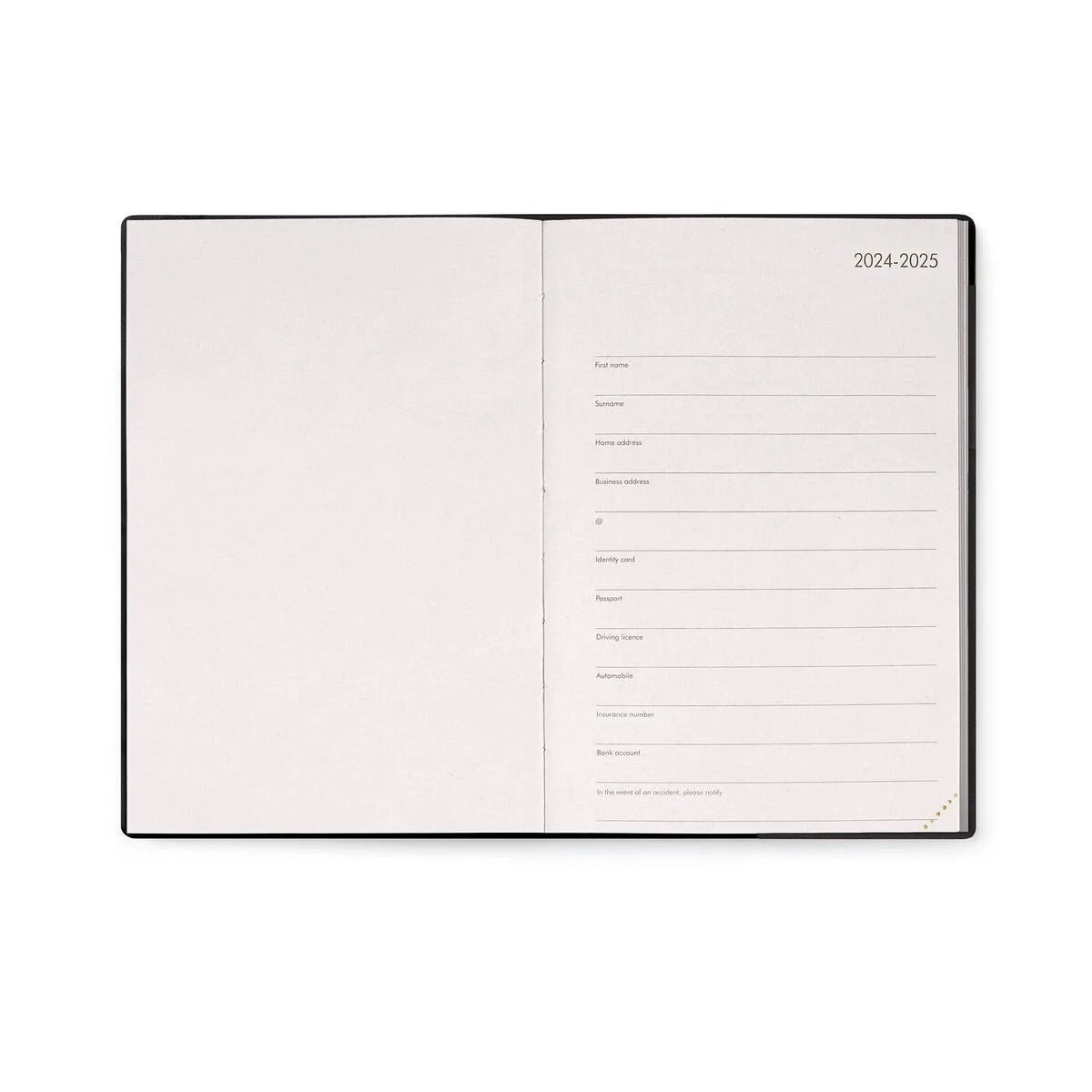 Agenda 16 Mesi Giornaliera Medium Black Diamond 2024/2025