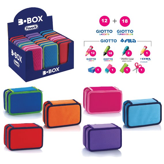 ASTUCCIO 3ZIP FAVORIT 24 BICOLOR 12+18 FUCSIA