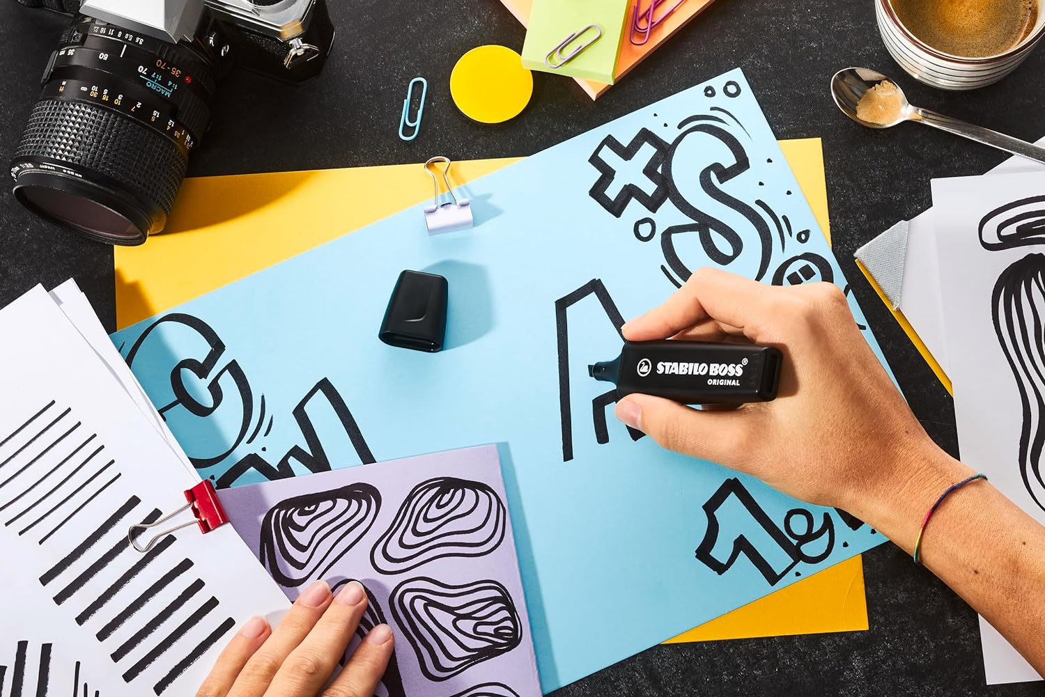 CF 10 PZ Evidenziatore Stabilo Boss Original Nero