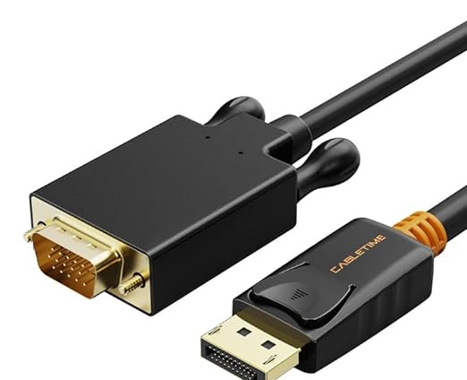 CAVO CABLETIME DA DP A VGA 1080P DOLD PLATED BLK 3MT