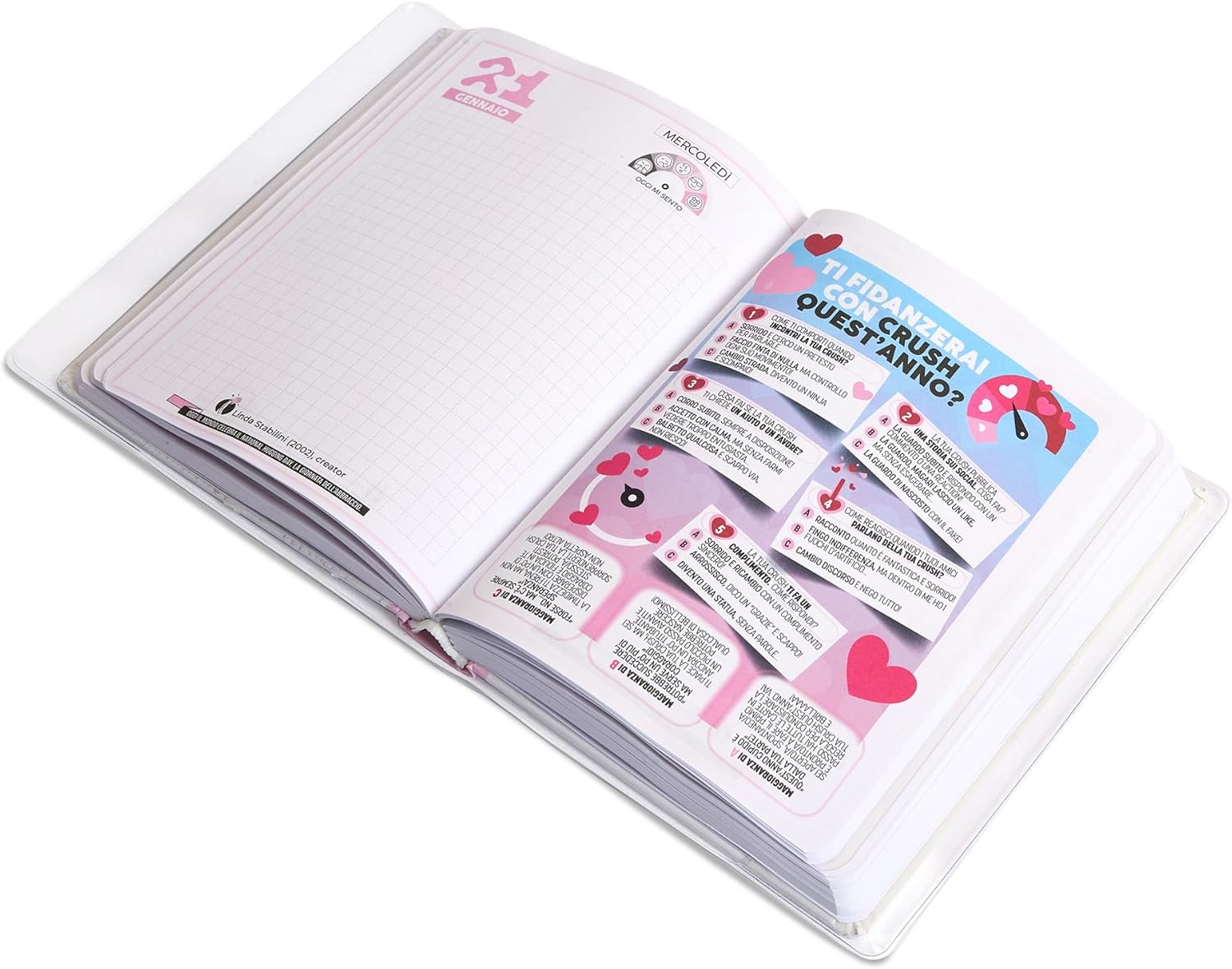 BE YOU -Diario Scuola 25/26 12 Mesi Easy - White/Pink Webboh