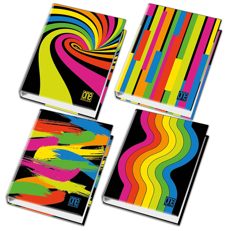 COPERTINA AD ANELLI ONE COLOR BLACK&FLUO